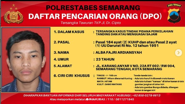 Konflik Berdarah di Tengah Kota: Alba Fajri Jadi Buronan Polisi